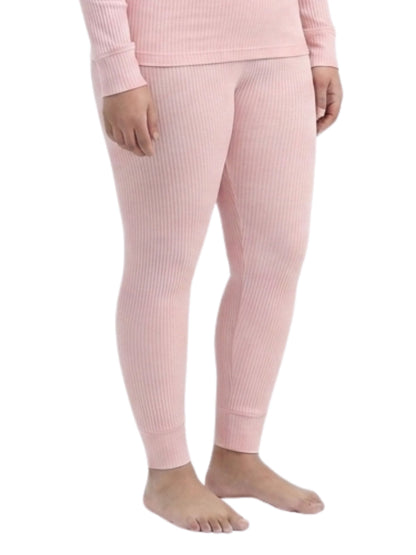 Regular Fit Warm Full Sleeve Thermal Set | Pink Thermal Tank Top & Leggings | Set of 2
