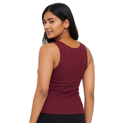Pack of 1 | Soft & Supportive Fit for Daily Wear | Padded Tank Top For Women's Maroon