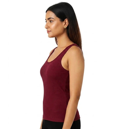 Pack of 1 | Soft & Supportive Fit for Daily Wear | Padded Tank Top For Women's Maroon
