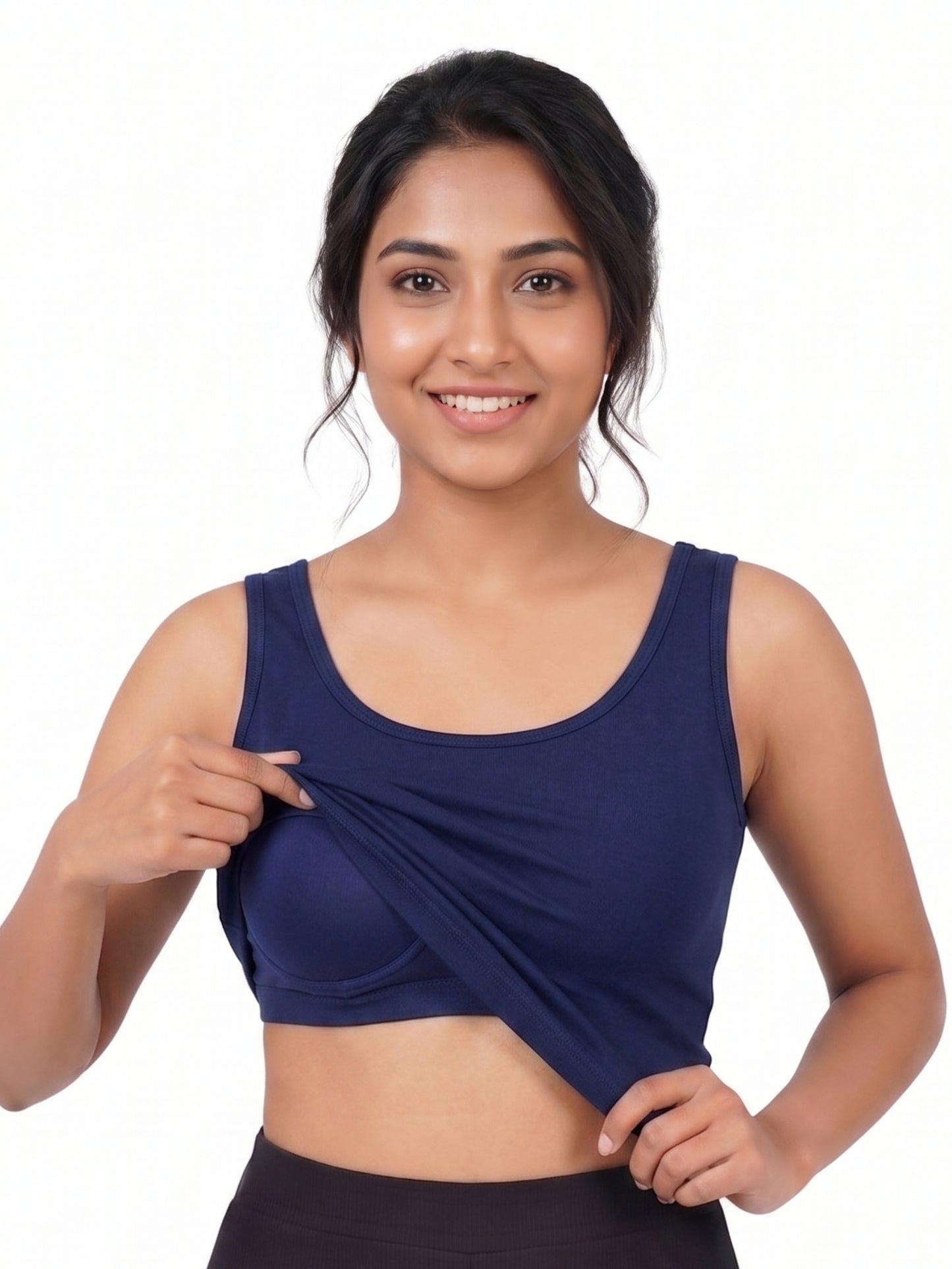 Pack of 2 | Soft & Supportive Fit for Daily Wear | Padded Tank Top For Women's Pink & Royal Blue | Dchica Essentials