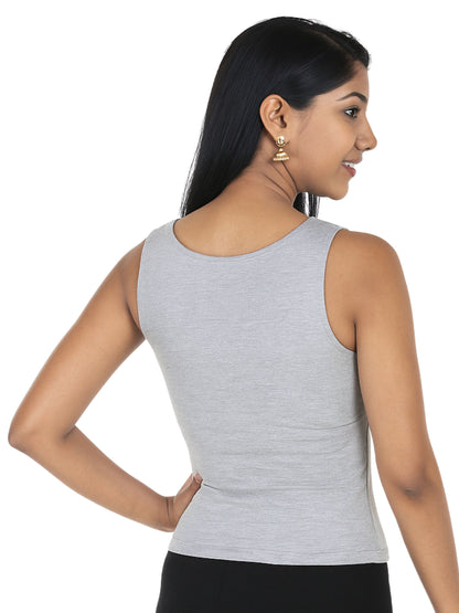 Pack of 2 Padded Tank Top For Women’s Maroon & Gray  | Soft & Supportive Fit for Daily Wear | D’chica Essentials