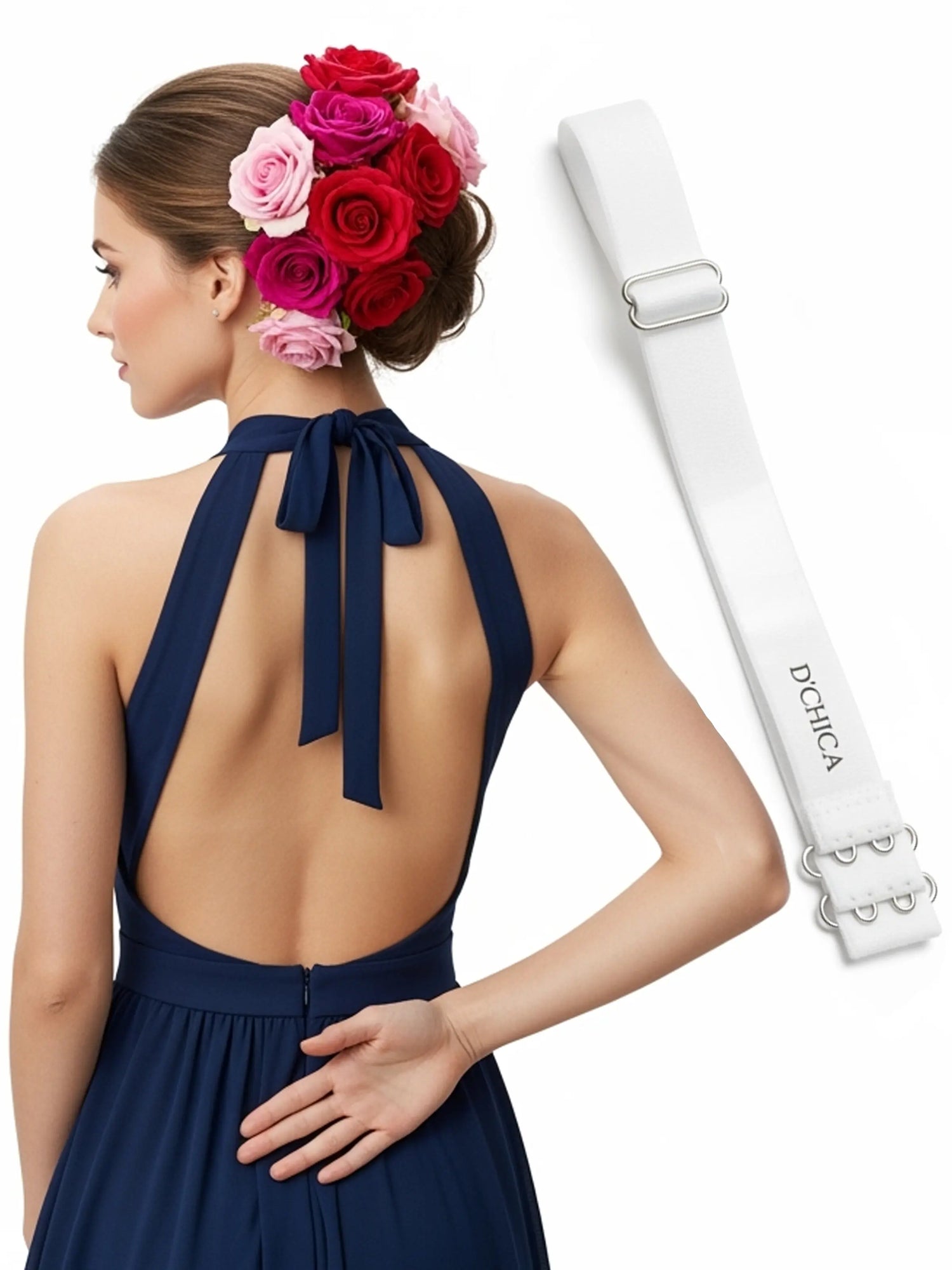 D'CHICA Essentials Adjustable Low Back Bra Converter: 2-Hook Extender Strap for Backless and Low-Back Outfits pack of 1 D'chica