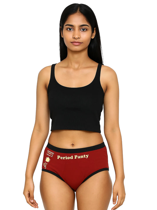 D'CHICA Essentials Assorted Colour Period Panties | No Pad Needed | Rash Free | Leakproof | Reusable | Pack Of 1 D'chica