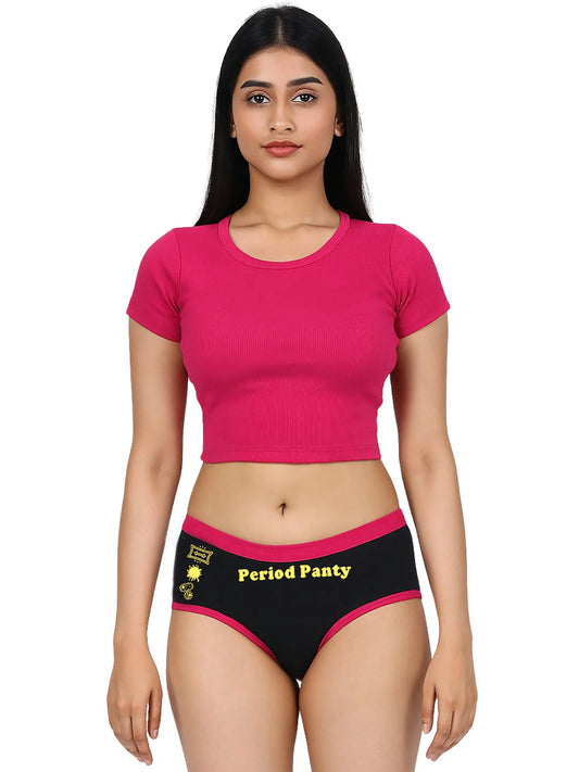 D'CHICA Essentials Assorted Colour Period Panties | No Pad Needed | Rash Free | Leakproof | Reusable | Pack Of 1 D'chica