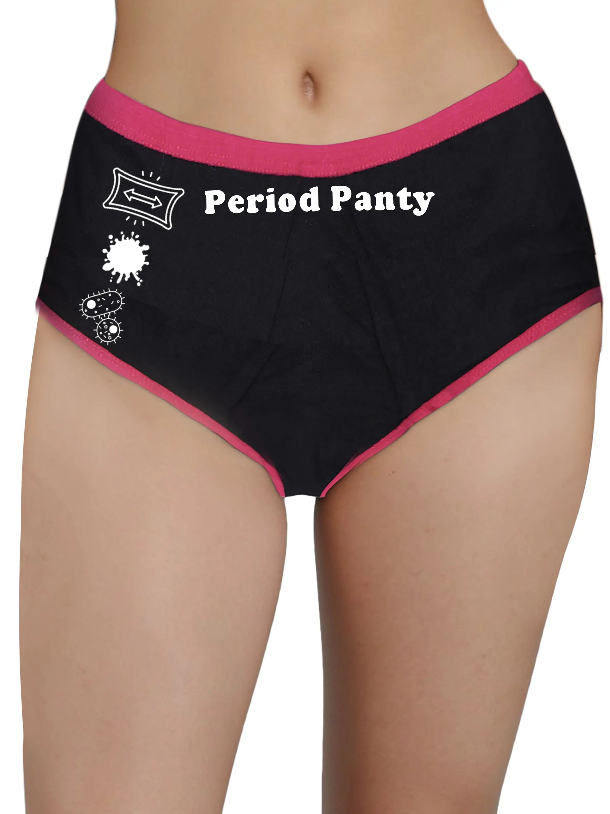 D'CHICA Essentials Assorted colour Anti-Microbial Lining Solid Period Panties – Eco-Friendly & No Pad Required Pack of 1 D'chica