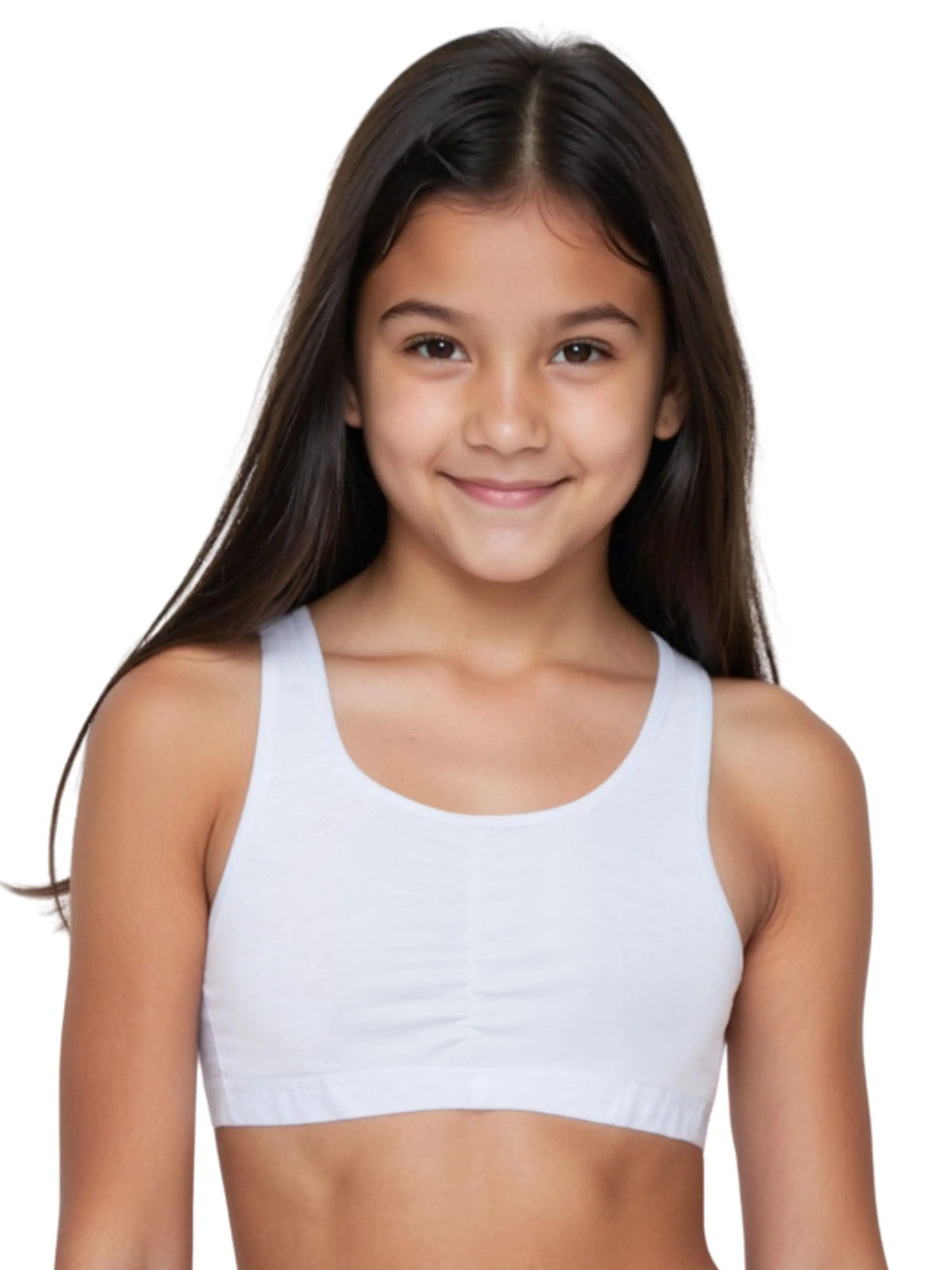 D'CHICA Essentials Broad Strap Cotton Gym Bra for Girls | Removable Pads | Elasticated Underbrand | Good Support | Full Coverage Pack of 2 | White & Grey Sports Bra D'chica