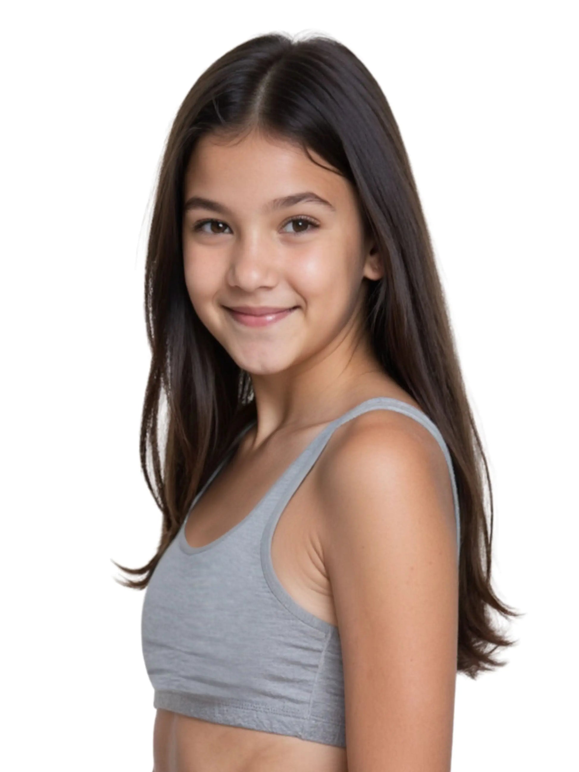 D'CHICA Essentials Broad Strap Cotton Gym Bra for Girls | Removable Pads | Elasticated Underbrand | Good Support | Full Coverage Pack of 2 | White & Grey Sports Bra D'chica