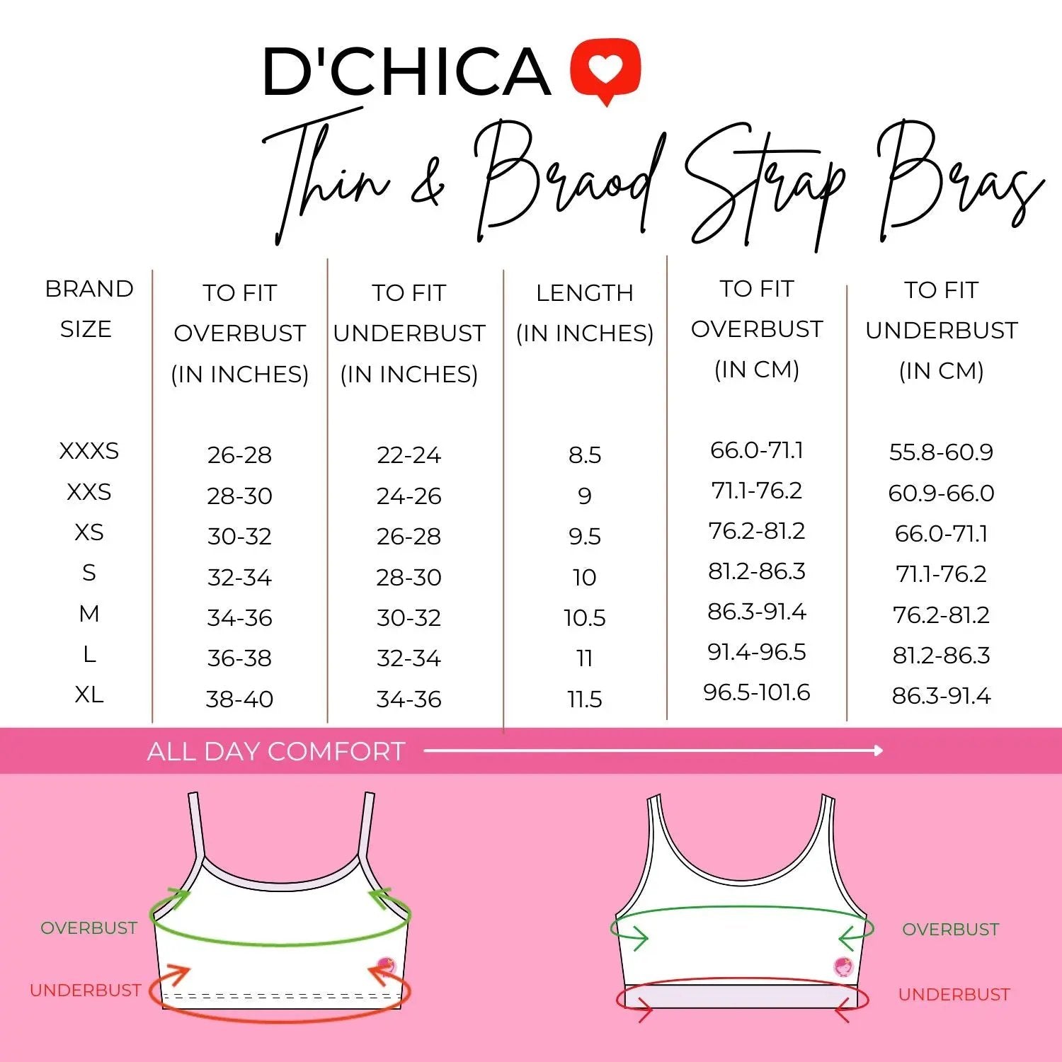 D'CHICA Essentials Cotton Double-layer Thin Strap Sports Bra | Non Padded Printed & Solid Bra D'chica