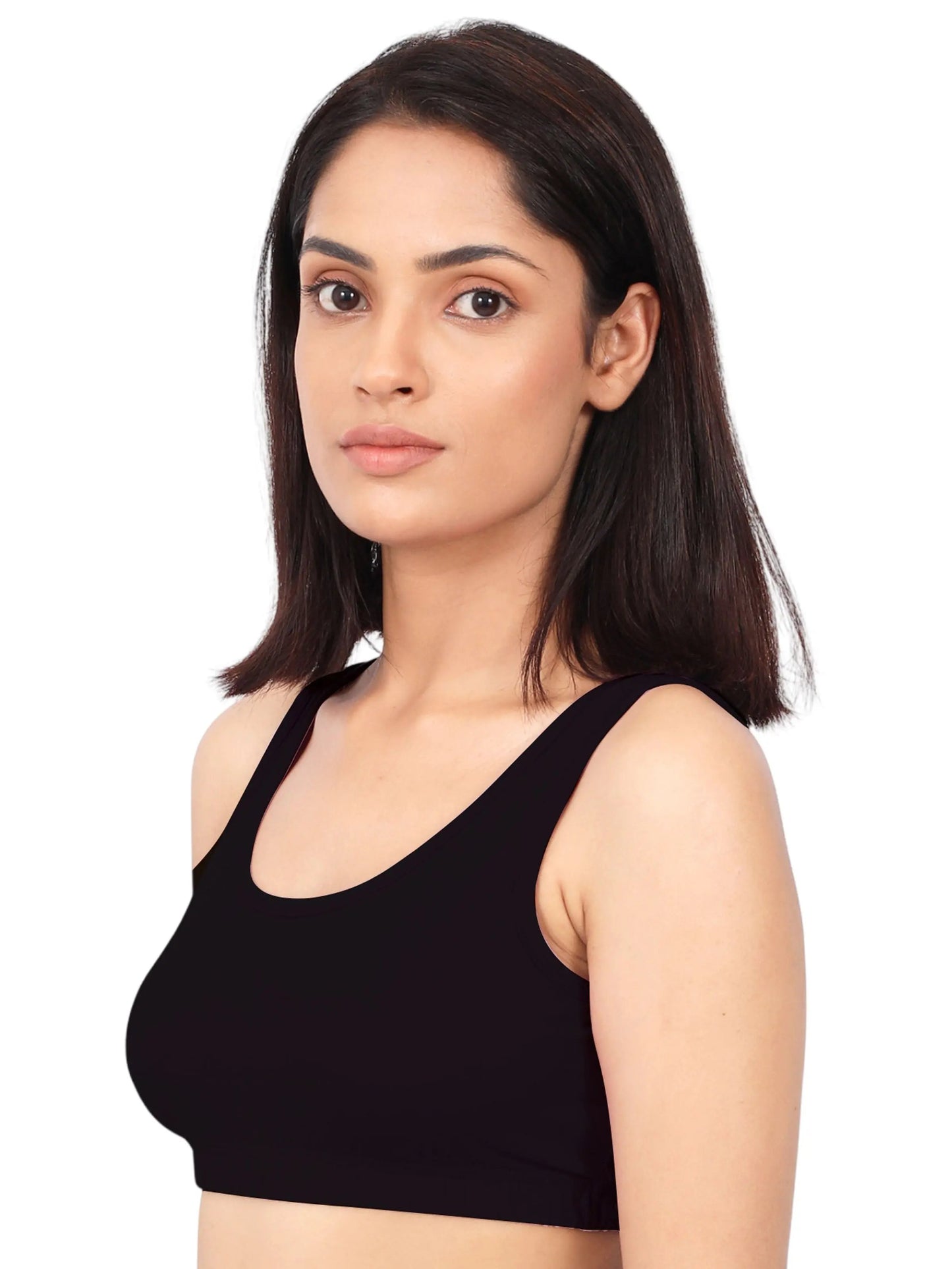 D'CHICA Essentials Double-Layer Broad Strap Cotton Sports Bra | Non-Padded | Unicorn Print & Solid D'chica