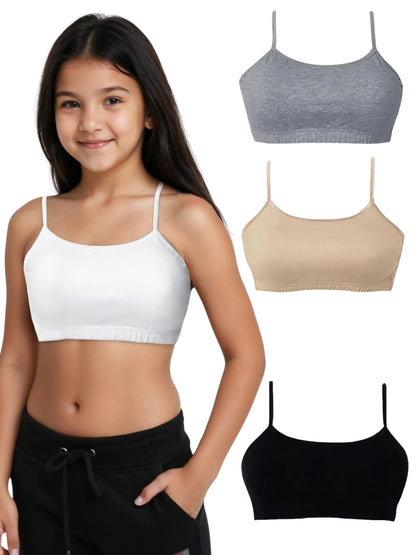 Double-Layer Thin Strap Cotton Sports Bra Non-Padded Beginner