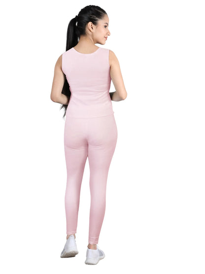 D'CHICA Essentials Regular Fit Warm Thermal Set | Pink Winterwear For Girls | Set of 1 D'chica