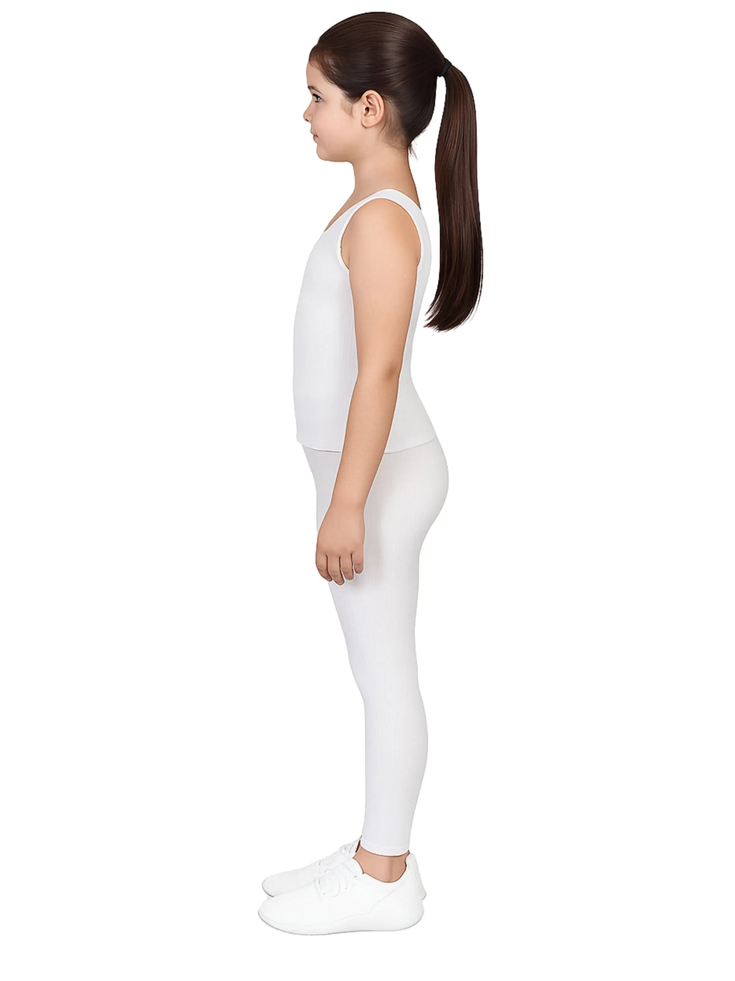 D'CHICA Essentials Regular Fit Warm Thermal Set | White Thermal Tank Top & Leggings For Girls & Young Women | Set of 2 D'chica