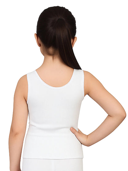 D'CHICA Essentials Regular Fit Warm Thermal Set | White & Pink Thermal Tank Top & Leggings For Girls | Pack of 2 D'chica