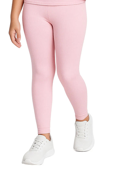 D'CHICA Essentials Regular Fit Warm Thermal Set | White & Pink Thermal Tank Top & Leggings For Girls | Pack of 2 D'chica