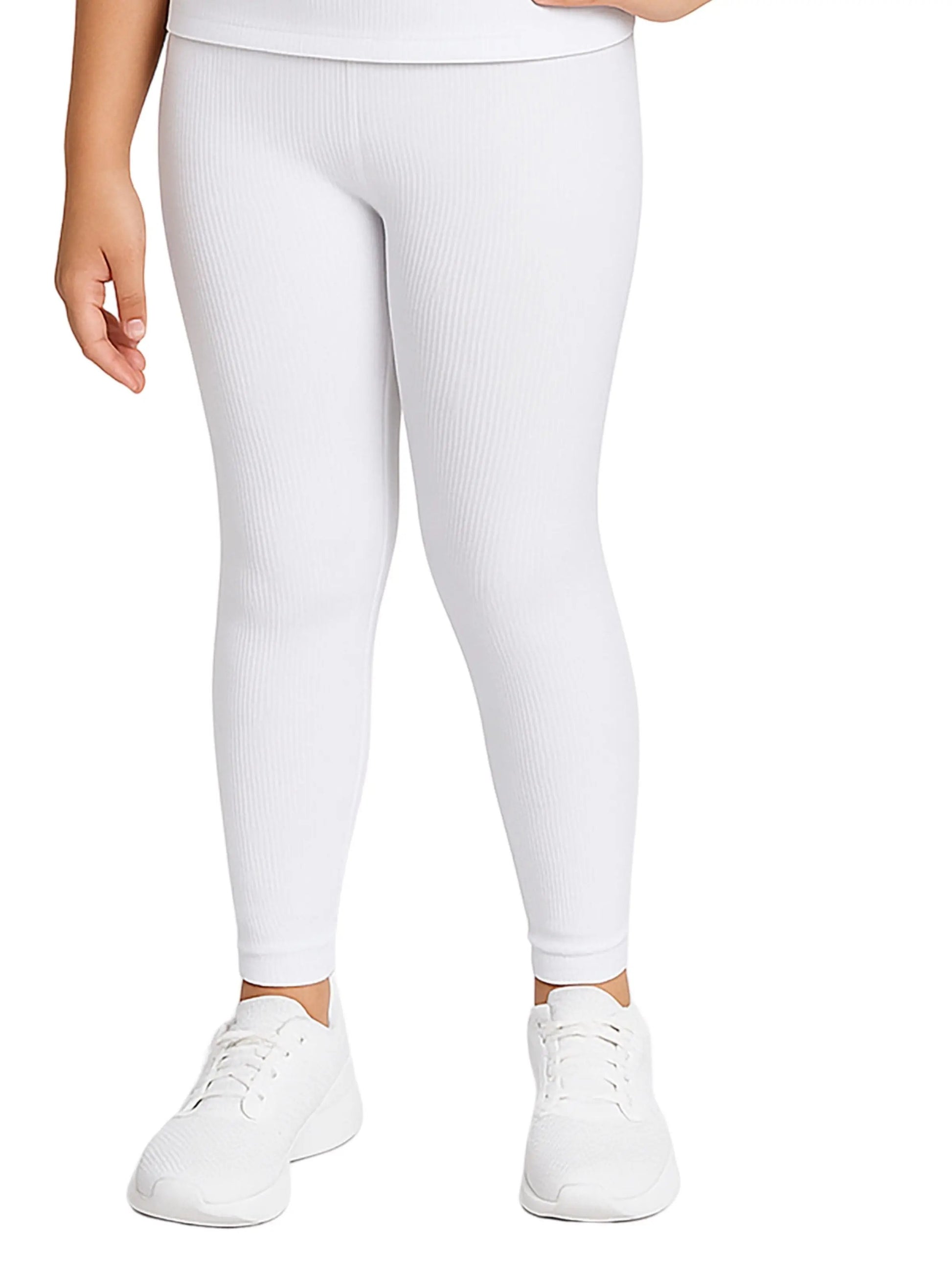 D'CHICA Essentials Regular Fit Warm Thermal Set | White & Pink Thermal Tank Top & Leggings For Girls | Pack of 2 D'chica