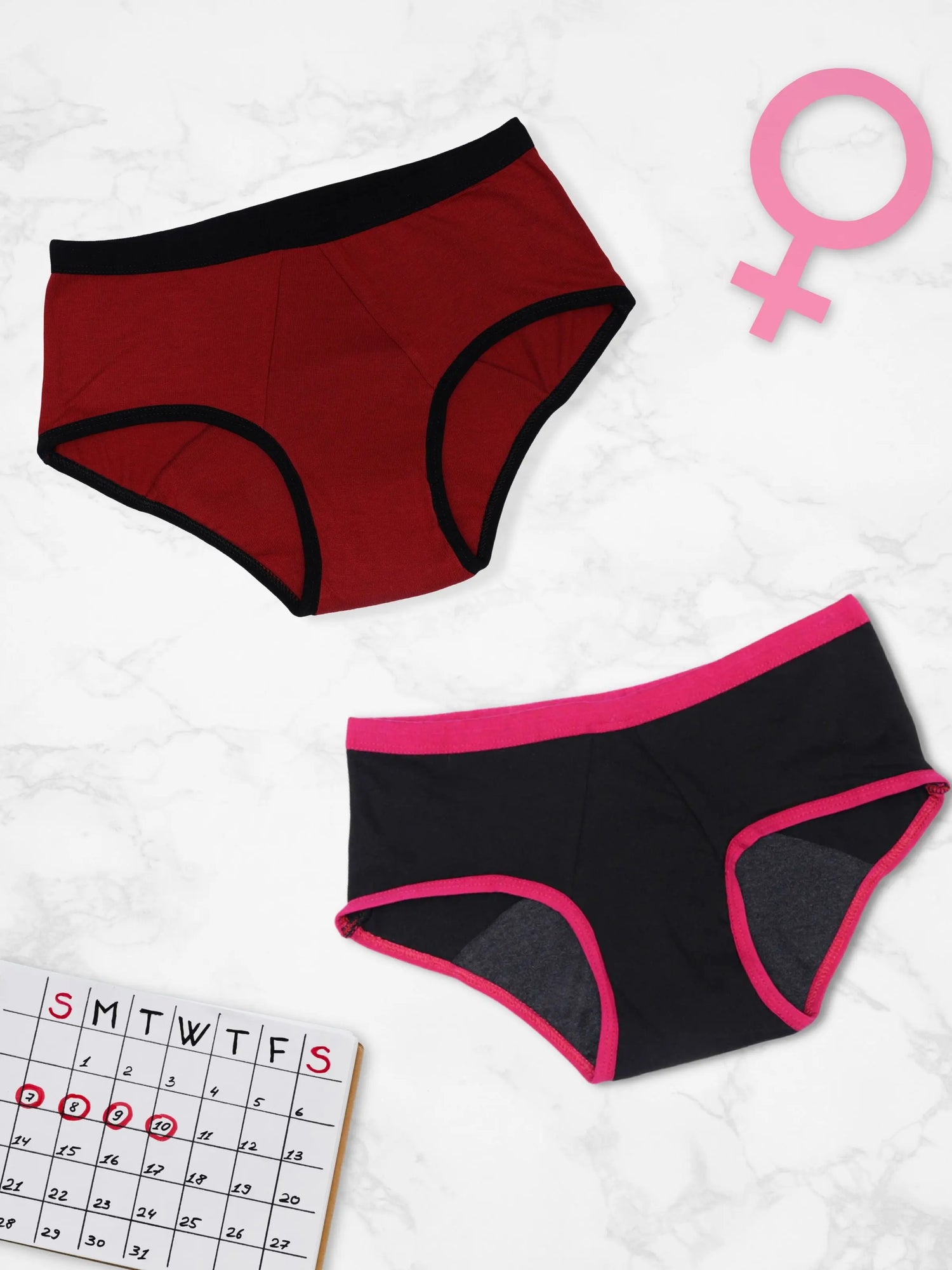 D'chica Assorted Eco-friendly Anti-Microbial Lining Period Panties -Pack-of-2 D'chica