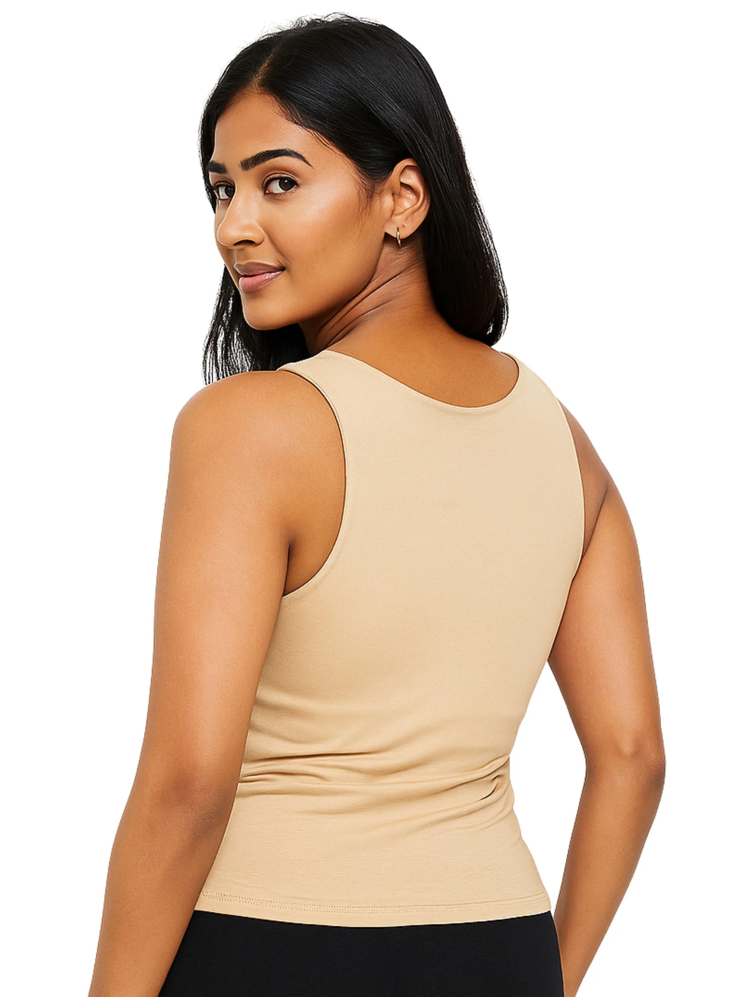 D'chica Essentials pack of 2 Padded Tank Top For Women's Skin