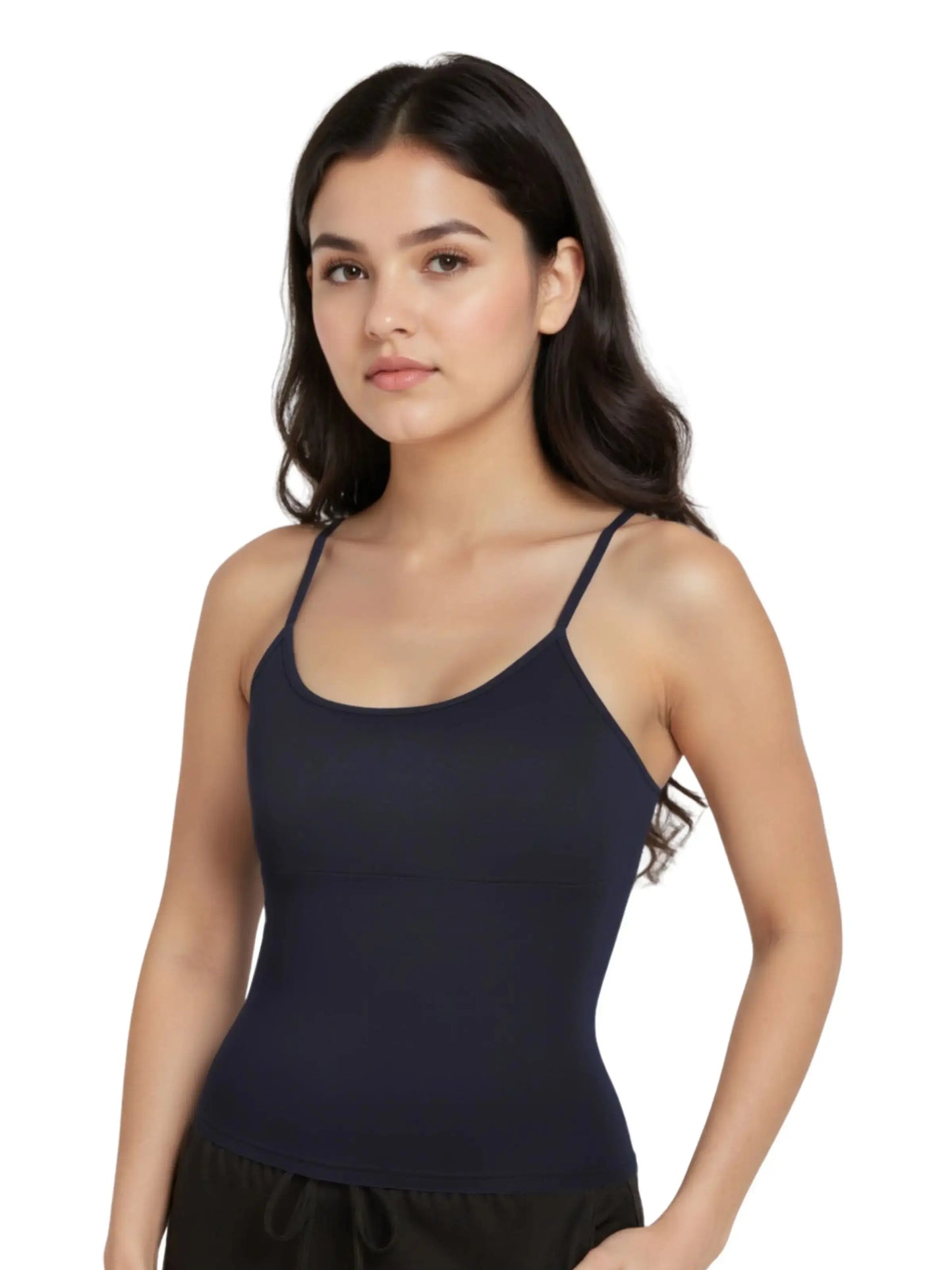 D'chica Essentials Solid colour  Foam Padded with Adjustable Straps High Coverage Cotton Camisole Bra for Women |Skin,White, Gray & Black | Pack of 4 D'chica