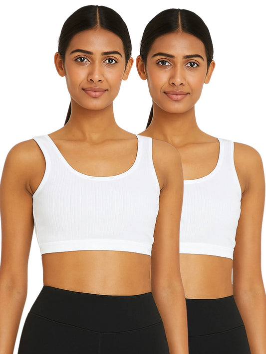 D'chica Essentials Thermal Padded Bra for Women | White Comfort Meets Elegance | pack of 2 D'chica