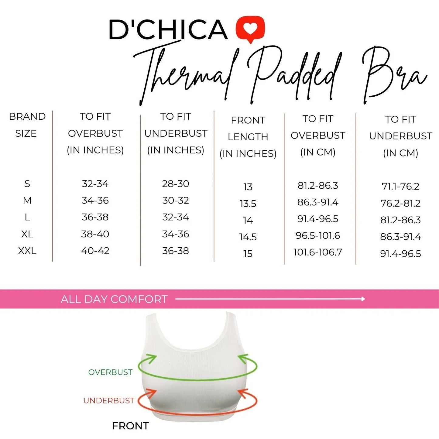 D'chica Essentials Thermal Padded Bra for Women | White & Pink Comfort Meets Elegance | pack of 2 D'chica