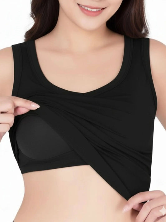 D'chica Essentials Women's Blaack Padded Tank Top| Soft & Supportive Fit for Daily Wear | Pack of 1 D'chica