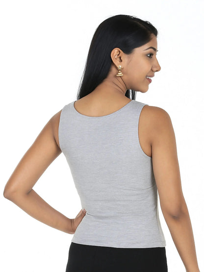 D'chica Essentials Women's Gray Padded Tank Top| Soft & Supportive Fit for Daily Wear | Pack of 1 D'chica