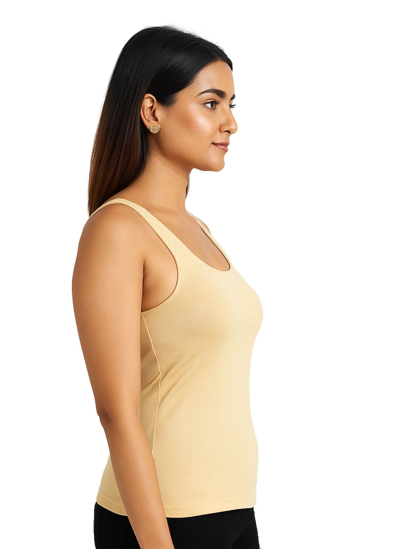 D'chica Essentials Women's Skin Padded Tank Top| Soft & Supportive Fit for Daily Wear | Pack of 1 D'chica