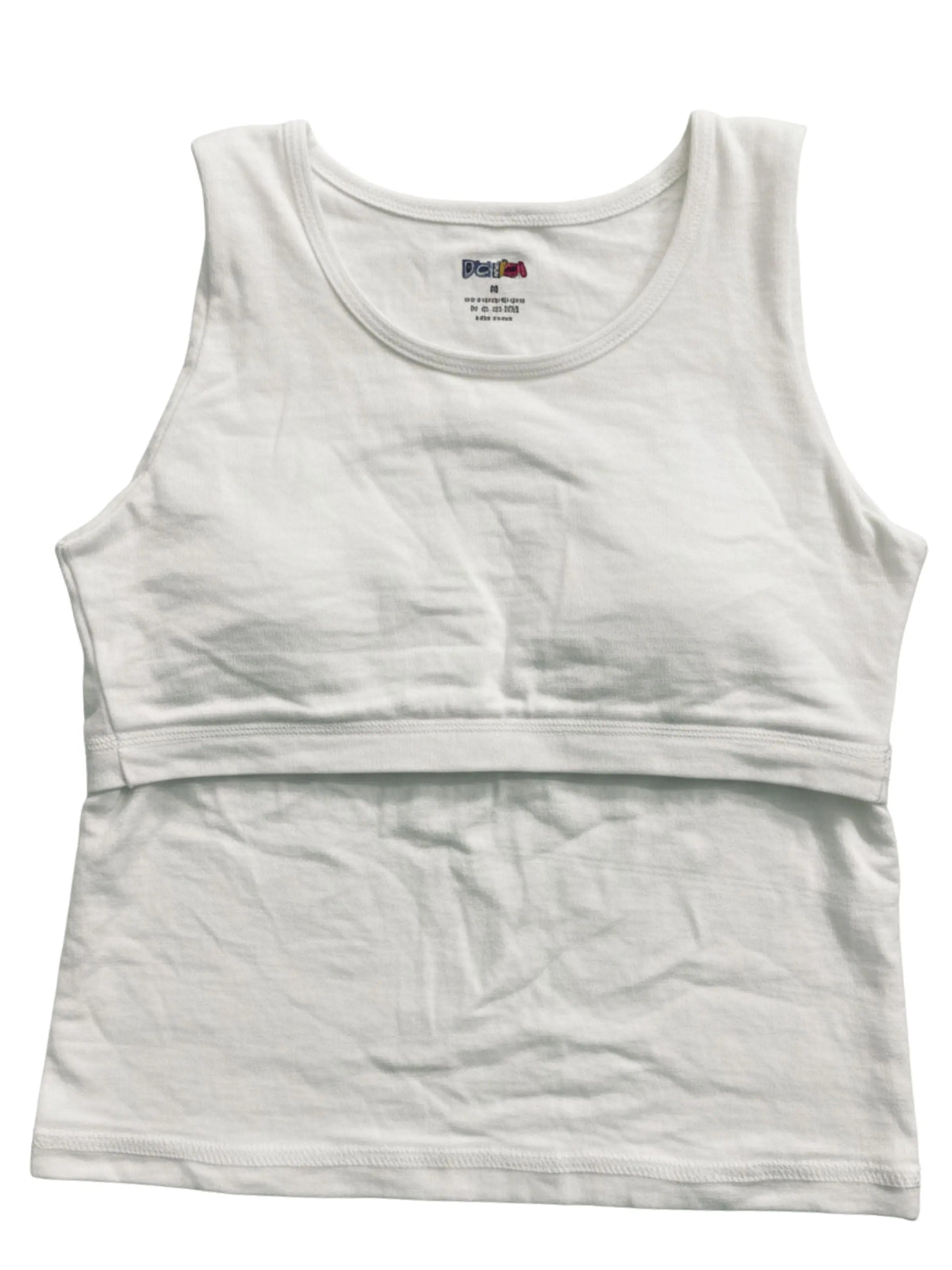 D’chica Essentials Women’s White & Gray Padded Tank Top| Soft & Supportive Fit for Daily Wear | Pack of 1 D'chica