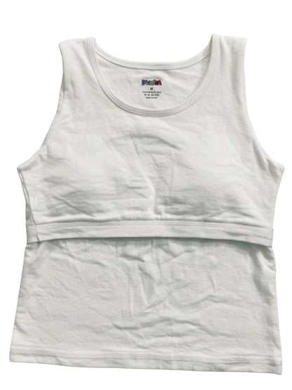 D’chica Essentials Women’s White & Gray Padded Tank Top| Soft & Supportive Fit for Daily Wear | Pack of 1 D'chica