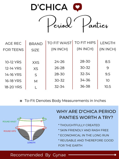 Pack of 2 | Assorted colour Eco-Friendly Anti Microbial Lining Period Panties - Her Success
