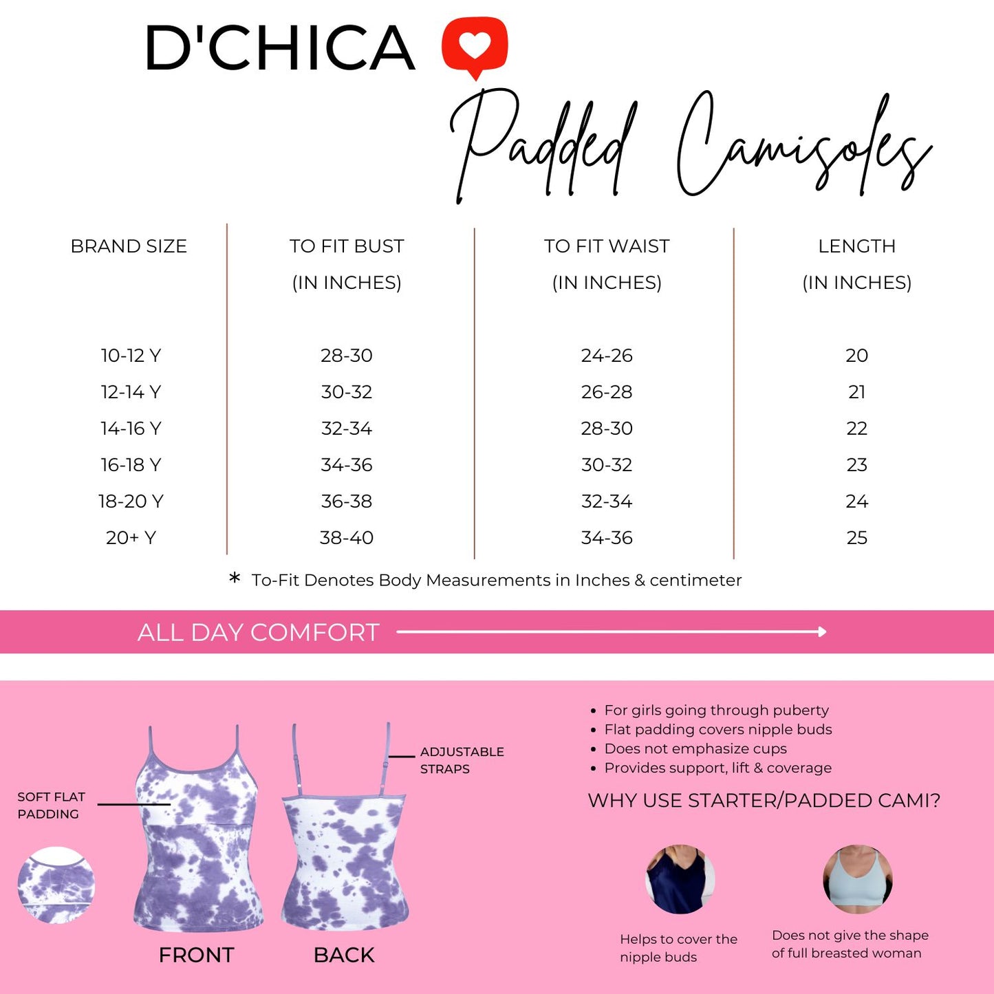 Pack Of 2 White & Blue  High Coverage Cotton Camisole Bra With Adjustable Strap For Girls & Women | D'chica Essentials