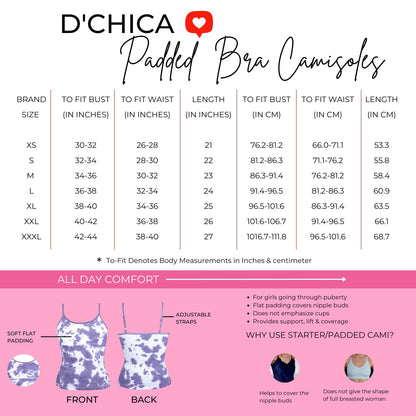 D'CHICA Essentials Pack-of-3 Cup Padded Cotton High Coverage Camisole Bra with Adjustable Strap | Skin Tone | White | Pink