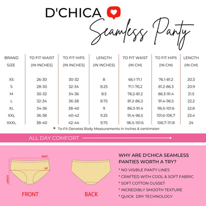 Dchica Essentials Pack of 4 High Waist Antimicrobial Ice Silk Seamless Shaping Panty Assorted  for Women