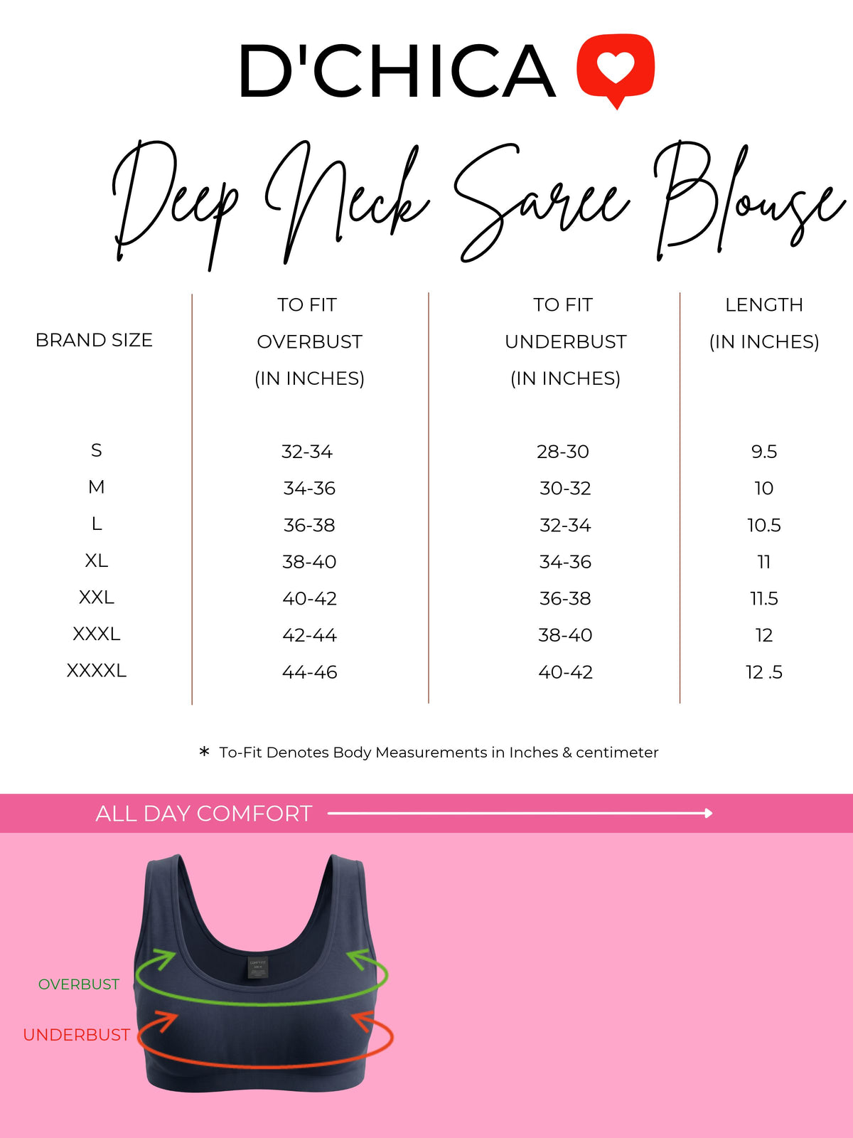 Pack of 2 Deep neck Padded Saree Blouse for Women | Wire-Free | Viscose Spandex | Full Coverage