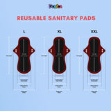 Reusable Sanitary Pads | Cotton Cloth Pads With Antimicrobial Lining | Rash-free & Skin-friendly Reusable Pads | Pack Of 2 Sanitary Napkins - D'chica