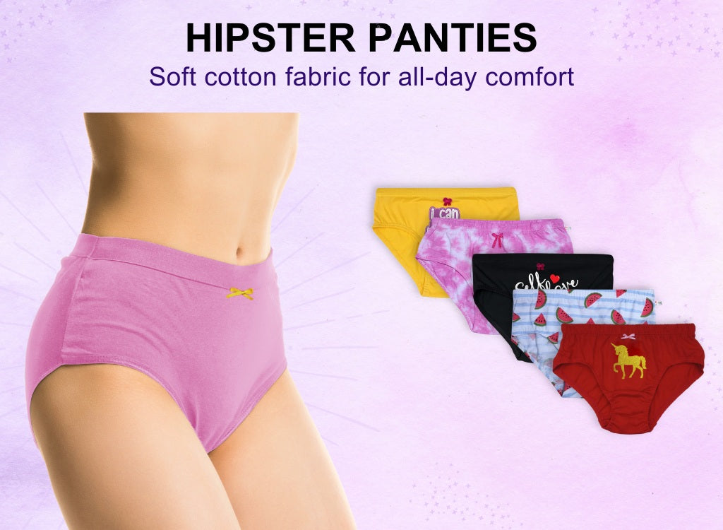 Hipster Panties  Comfortable Cotton D'chica Hipster Underwear for