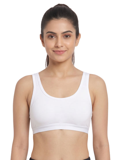 Pack of 2 Women's Cotton Padded Wire-Free Back Open Bra with Removable Pads | Black & White Colour Everyday T-Shirt Bra