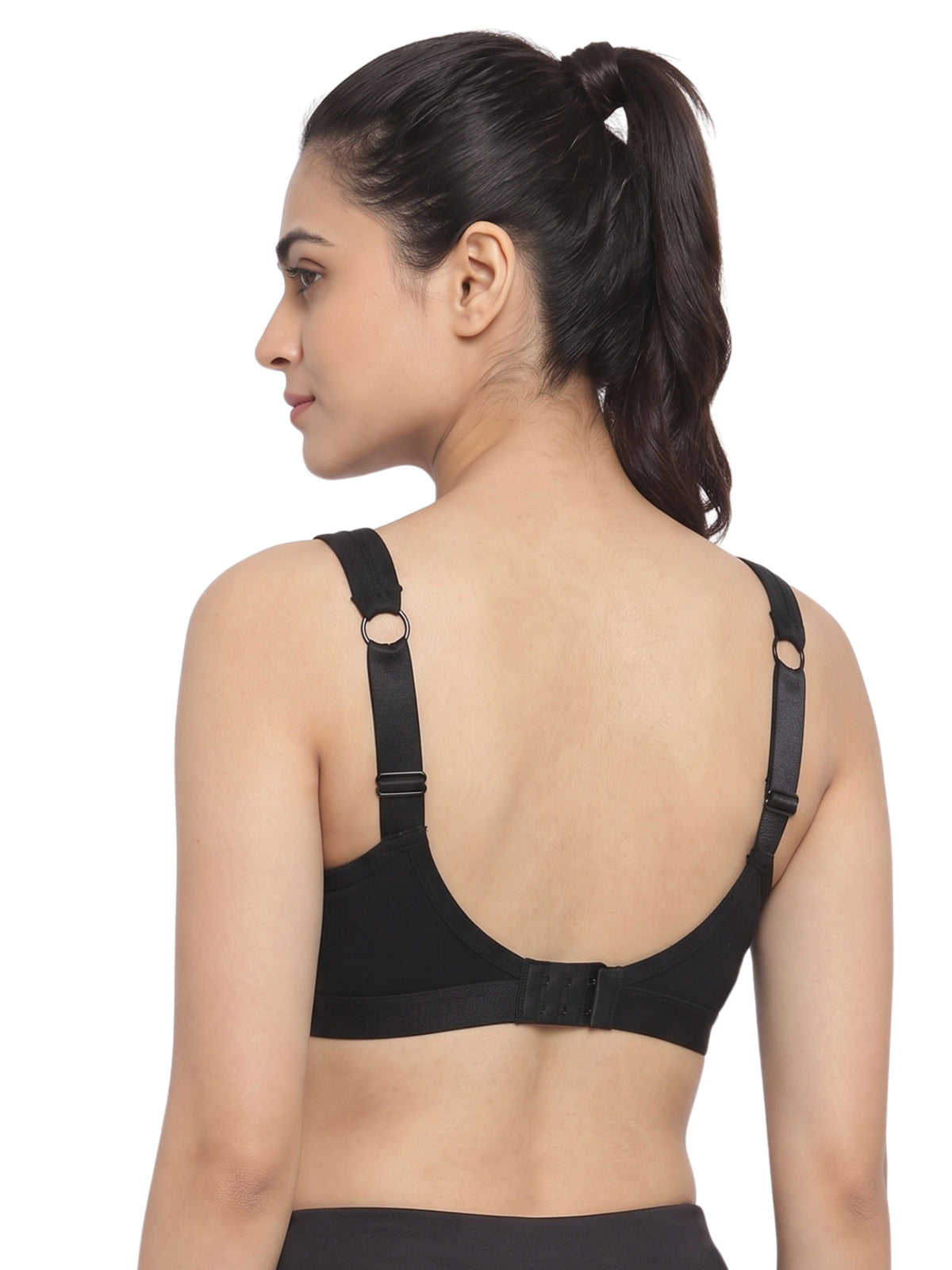 Pack of 2 Women's Cotton Padded Wire-Free Back Open Bra with Removable Pads | Black & White Colour Everyday T-Shirt Bra