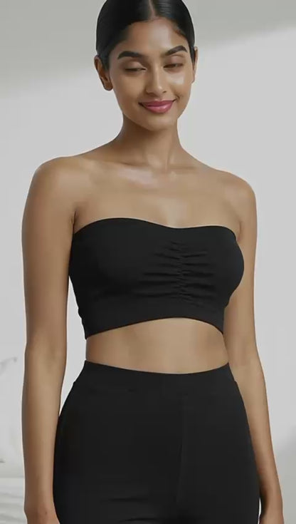 Pack of 4 | Cotton Strapless Tube Bra For Womens With Removable Pads | Dchica Essentials