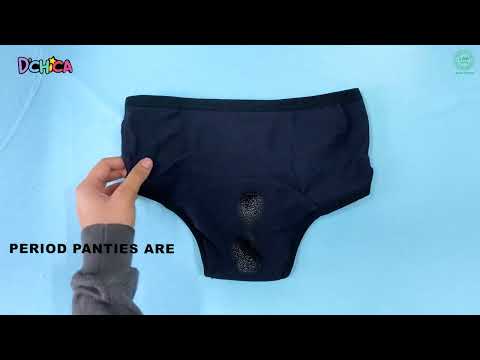 D'chica Pack of 2 Eco Friendly Anti Microbial Lining Period Panties For Teenagers Black & Maroon Printed, No Pad Required