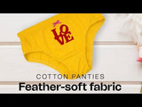 D'chica Set of 3 Soft Cotton Panties For Tween & Teen Girls Red Print/Solids