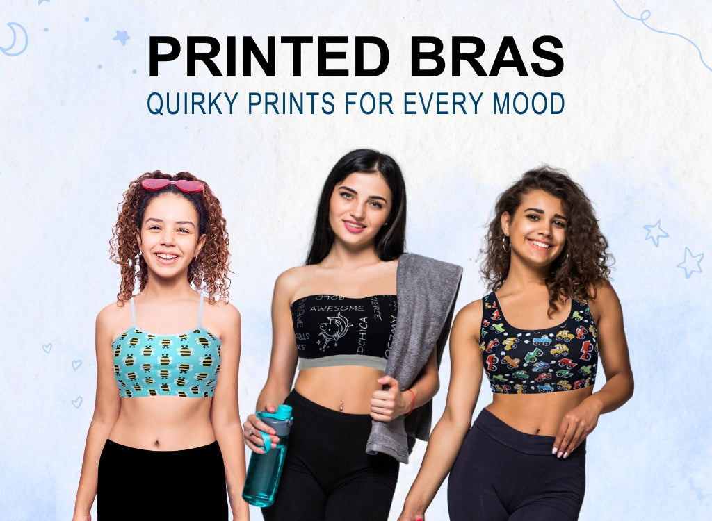 Printed Bras, Trendy Printed Crop Tops for Girls