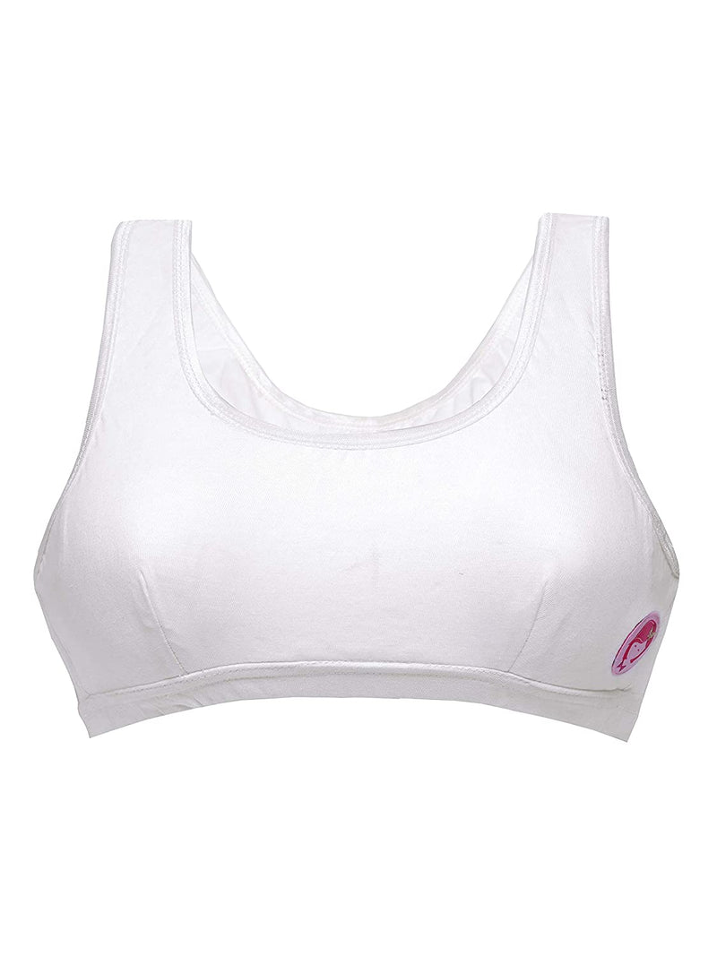 Comfortable Cotton Sports Bra With Broad Straps, Non Padded | Pack of 4