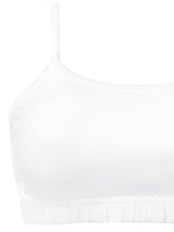 Double-layer Thin Strap Cotton Sports Bra | Non Padded Bra For Young Women | Solid White Bra Pack of 1