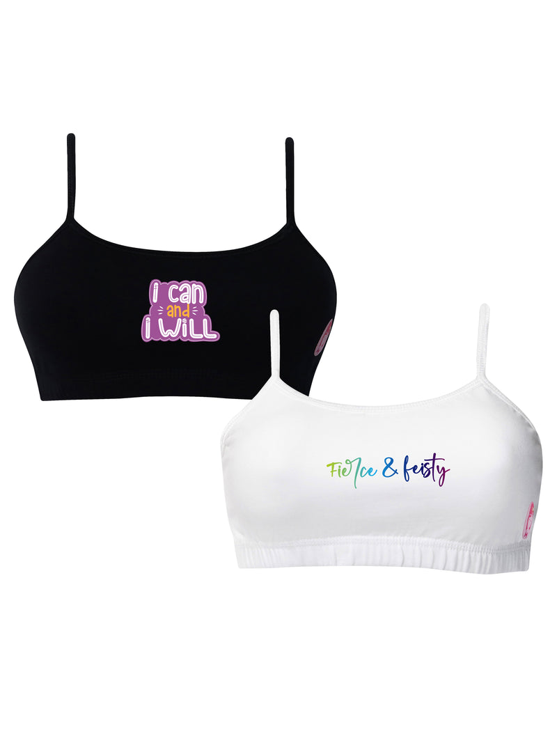 D'chica Be You Collection Chutzpah Set of 2 Beginners Double Front Layered Training Bras