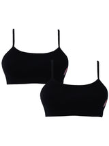 D'chica Pack of 2  Beginners Bra Non Padded Non Wired Black