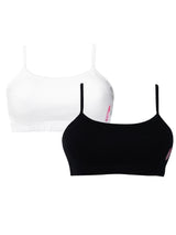D'chica Pack of 2 Beginners Bra Non Padded Non Wired Black and White