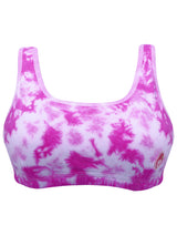 D'chica Pink tie & Dye Print Athleisure Wear Sports Bra For Teens-DCBRSE8162