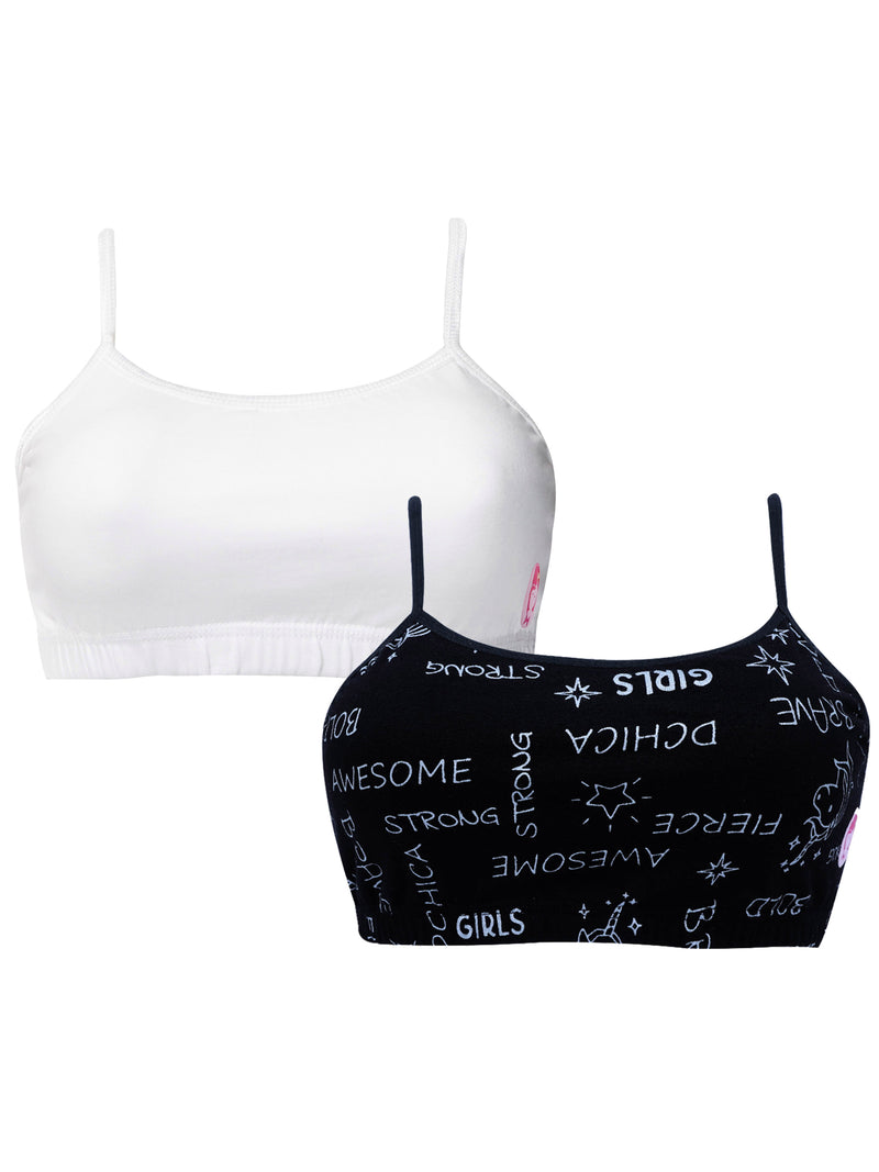 Double-layer Thin Strap Cotton Workout Bra For Girls