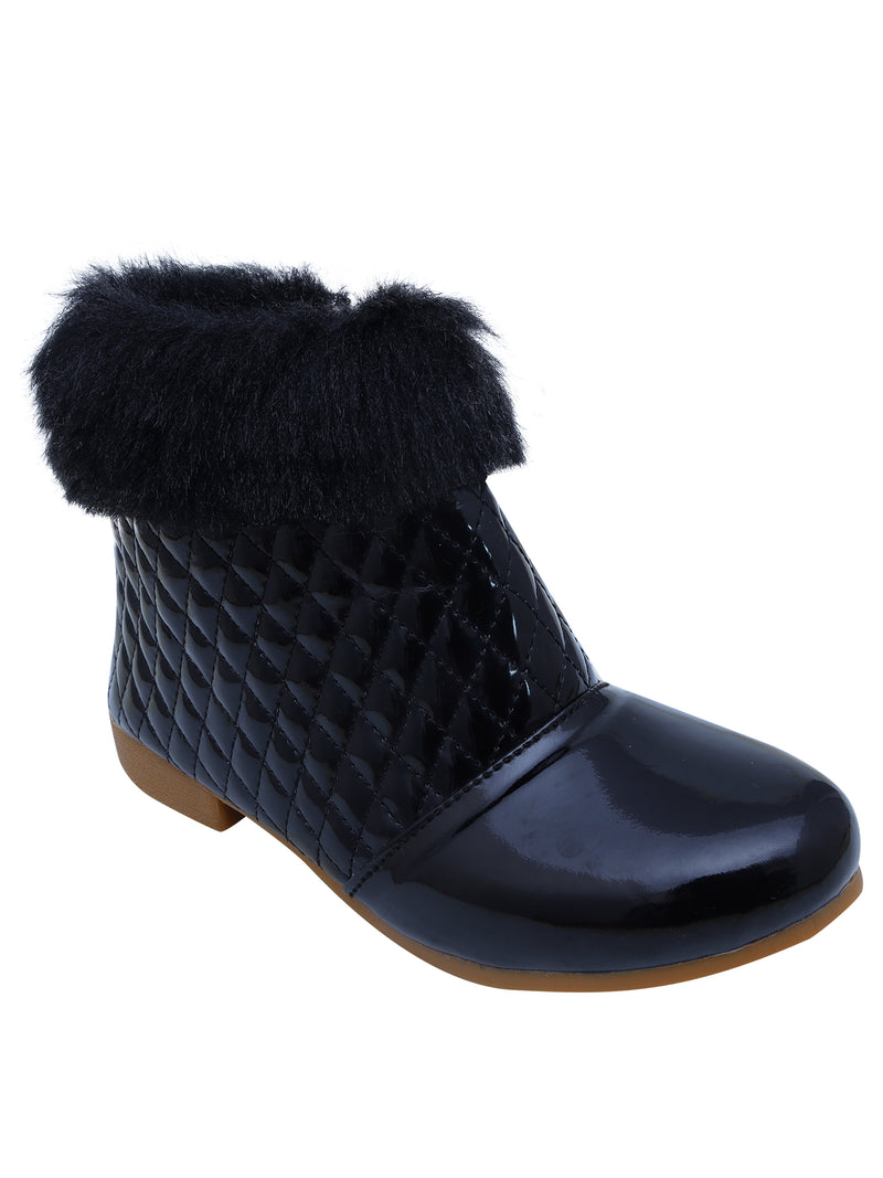 D'chica Winter Black Boots For Girls Black